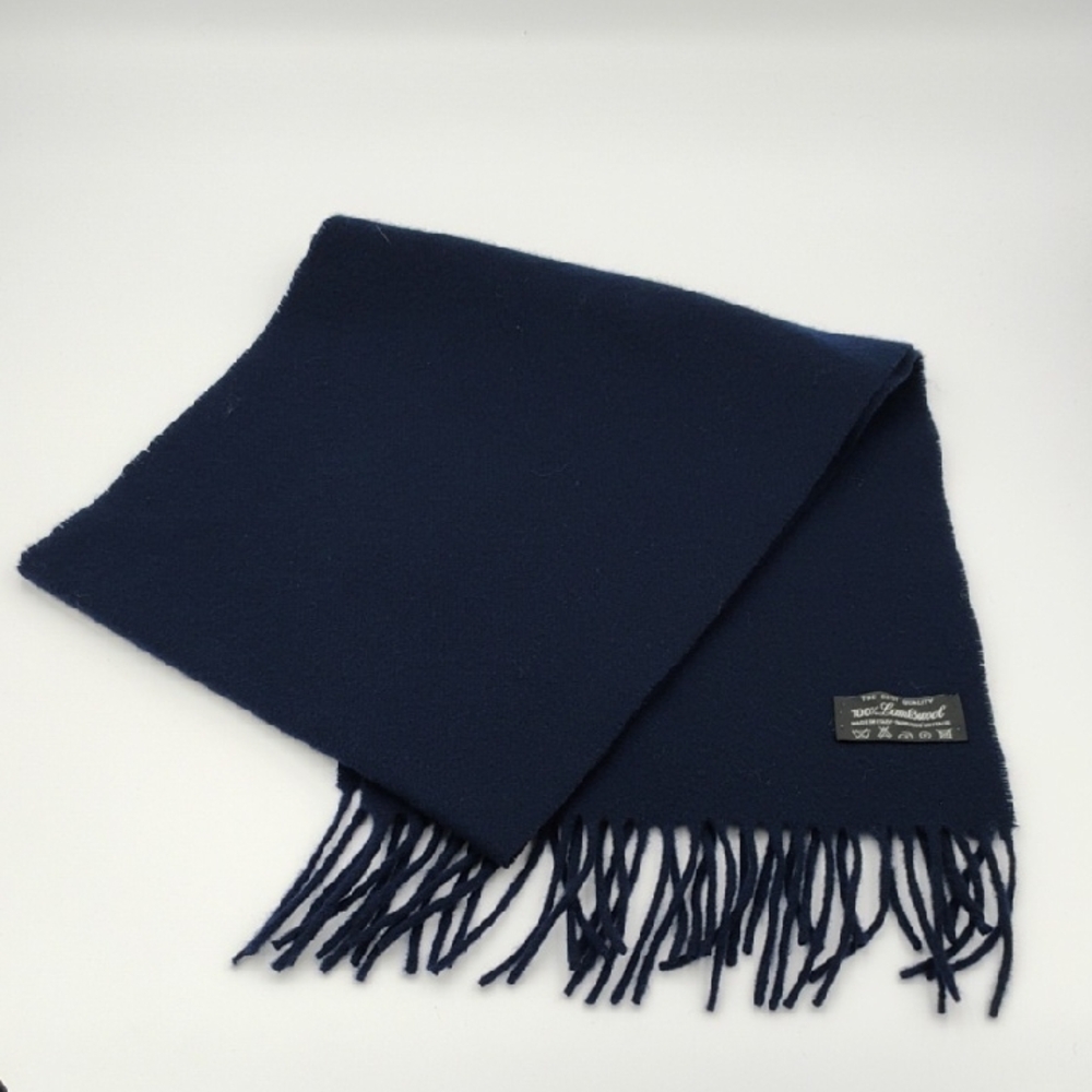 Lambswool Navy Scarf